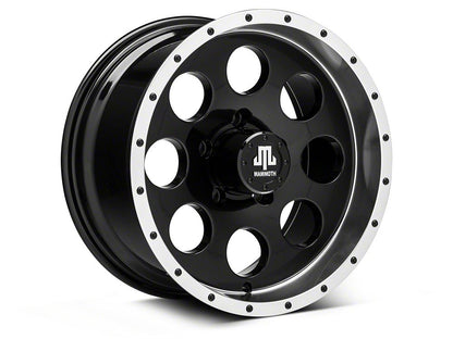 Mammoth 8 Simulated Beadlock Style Black Wheel; 16x8; 0mm Offset (99-04 Jeep Grand Cherokee WJ)