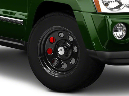 Mammoth 8 Steel Black Wheel with Polished Center Cap; 17x9; -6mm Offset (05-10 Jeep Grand Cherokee WK, Excluding SRT8)