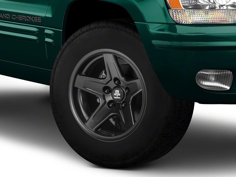 Mammoth Boulder Matte Black Wheel; 17x9; -6mm Offset (99-04 Jeep Grand Cherokee WJ)