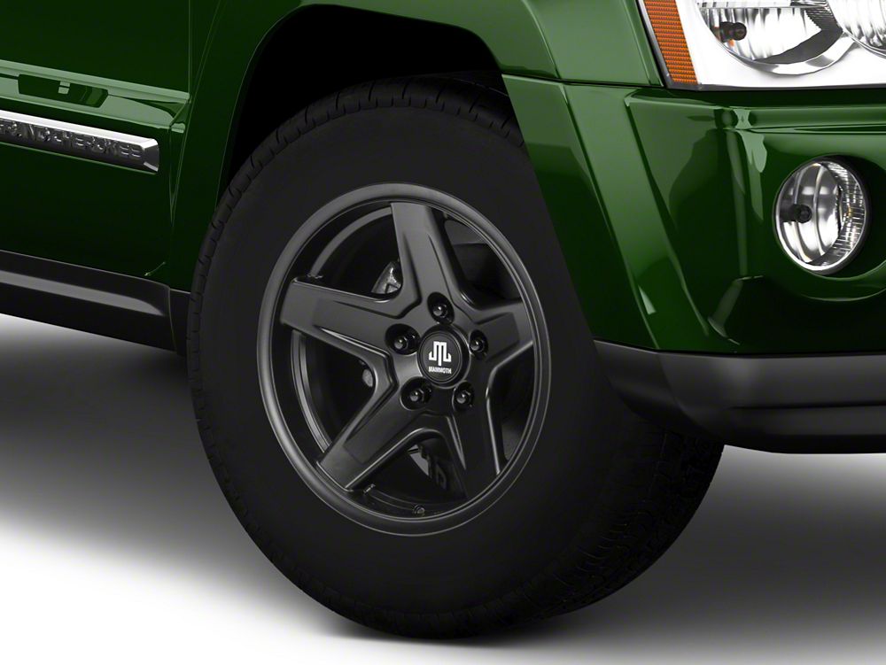 Mammoth Boulder Matte Black Wheel; 17x9; -6mm Offset (05-10 Jeep Grand Cherokee WK, Excluding SRT8)