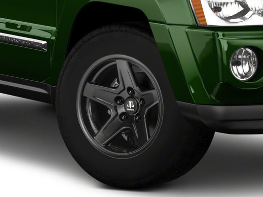 Mammoth Boulder Matte Black Wheel; 17x9; -6mm Offset (05-10 Jeep Grand Cherokee WK, Excluding SRT8)