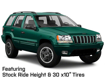 Mammoth Boulder Simulated Beadlock Style Black Wheel; 17x9; -6mm Offset (99-04 Jeep Grand Cherokee WJ)