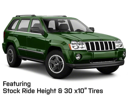 Mammoth Boulder Simulated Beadlock Style Black Wheel; 17x9; -6mm Offset (05-10 Jeep Grand Cherokee WK, Excluding SRT8)
