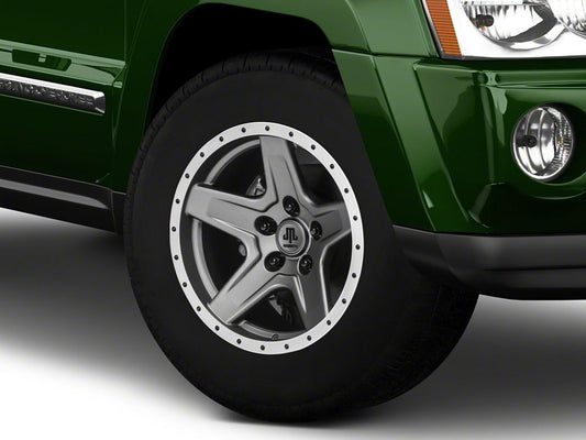 Mammoth Boulder Simulated Beadlock Style Charcoal Wheel; 17x9; -6mm Offset (05-10 Jeep Grand Cherokee WK, Excluding SRT8)