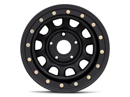 Mammoth D-Window Simulated Beadlock Matte Black Wheel; 15x10; -44mm Offset (99-04 Jeep Grand Cherokee WJ)