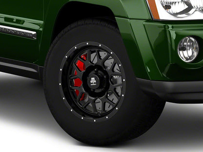 Mammoth Mesh Simulated Beadlock Satin Black Wheel; 17x9; -6mm Offset (05-10 Jeep Grand Cherokee WK, Excluding SRT8)