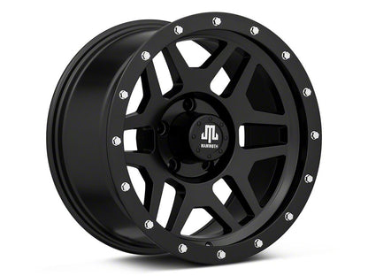 Mammoth Split 6 Simulated Beadlock Matte Black Wheel; 17x9; -6mm Offset (99-04 Jeep Grand Cherokee WJ)