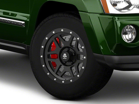 Mammoth Split 6 Simulated Beadlock Matte Black Wheel; 17x9; -6mm Offset (05-10 Jeep Grand Cherokee WK, Excluding SRT8)