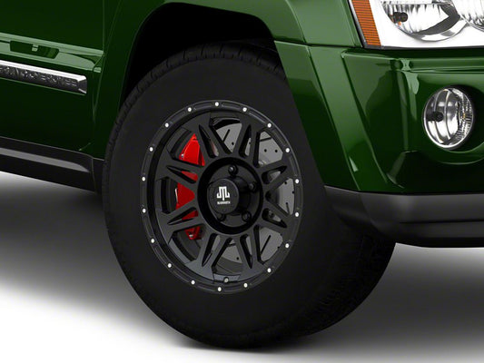 Mammoth Split 8 Simulated Beadlock Matte Black Wheel; 17x9; -6mm Offset (05-10 Jeep Grand Cherokee WK, Excluding SRT8)