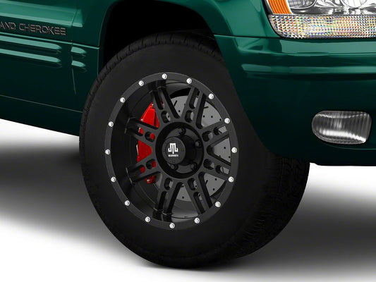 Mammoth Vader Simulated Beadlock Matte Black Wheel; 18x9; -6mm Offset (99-04 Jeep Grand Cherokee WJ)