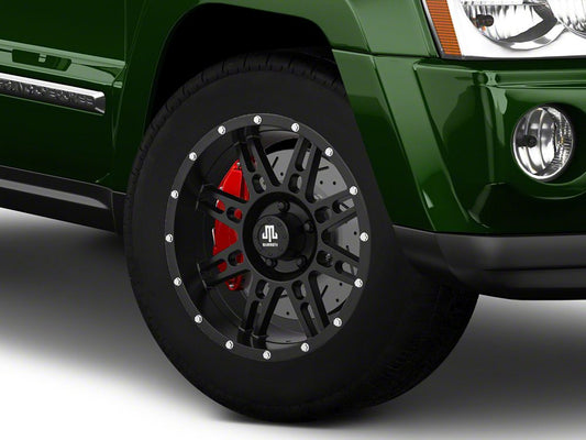 Mammoth Vader Simulated Beadlock Matte Black Wheel; 18x9; -6mm Offset (05-10 Jeep Grand Cherokee WK)