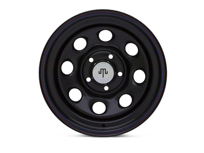 Mammoth 8 Black Wagon Wheel Edition Steel Wheel; 15x8; -19mm Offset (93-98 Jeep Grand Cherokee ZJ)