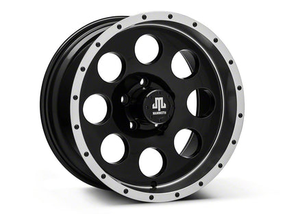 Mammoth 8 Simulated Beadlock Style Black Wheel; 16x8; 0mm Offset (93-98 Jeep Grand Cherokee ZJ)