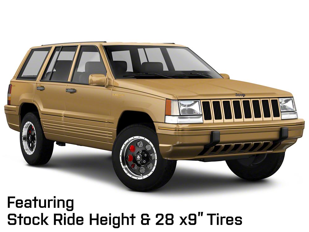 Mammoth 8 Simulated Beadlock Style Black Wheel; 16x8; 0mm Offset (93-98 Jeep Grand Cherokee ZJ)