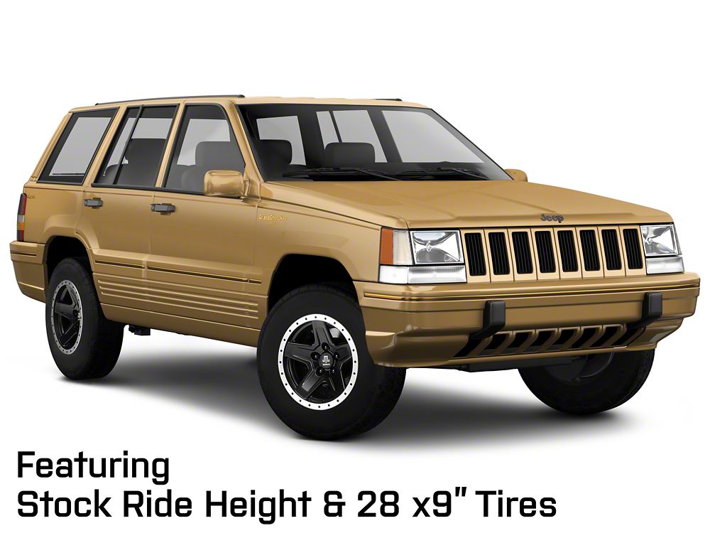 Mammoth Boulder Simulated Beadlock Style Black Wheel; 15x8; -19mm Offset (93-98 Jeep Grand Cherokee ZJ)