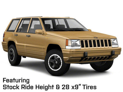 Mammoth Boulder Simulated Beadlock Style Black Wheel; 15x8; -19mm Offset (93-98 Jeep Grand Cherokee ZJ)