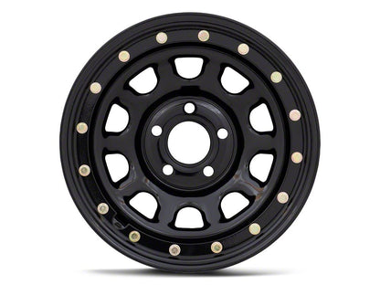 Mammoth D-Window Simulated Beadlock Gloss Black Wheel; 15x8; -19mm Offset (93-98 Jeep Grand Cherokee ZJ)