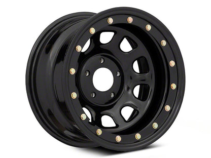 Mammoth D-Window Simulated Beadlock Gloss Black Wheel; 15x8; -19mm Offset (93-98 Jeep Grand Cherokee ZJ)