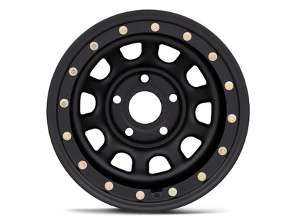Mammoth D-Window Simulated Beadlock Matte Black Wheel; 15x10; -44mm Offset (93-98 Jeep Grand Cherokee ZJ)