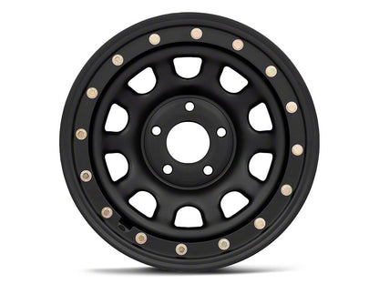 Mammoth D-Window Simulated Beadlock Matte Black Wheel; 15x8; -19mm Offset (93-98 Jeep Grand Cherokee ZJ)