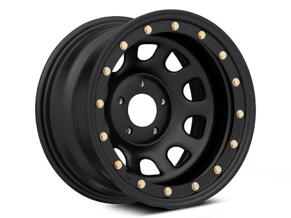 Mammoth D-Window Simulated Beadlock Matte Black Wheel; 15x8; -19mm Offset (93-98 Jeep Grand Cherokee ZJ)