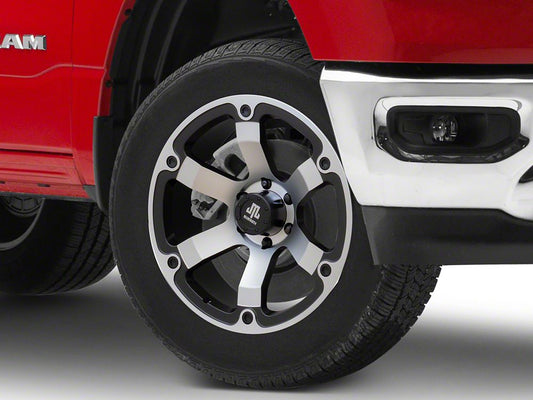 Mammoth Rogue Matte Black Machined Wheel; 20x9; -6mm Offset (19-25 RAM 1500)