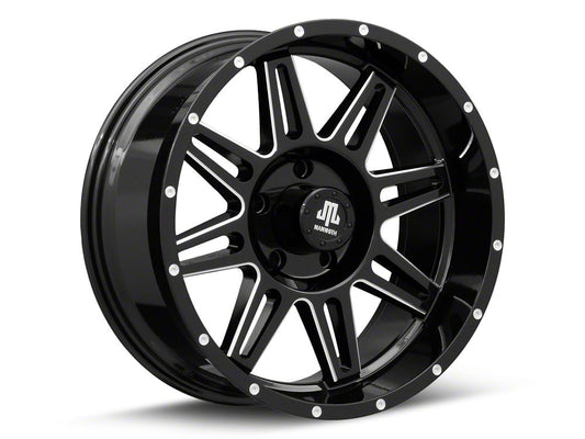 Mammoth Revolver Gloss Black Machined 5-Lug Wheel; 20x9; -6mm Offset (02-08 RAM 1500, Excluding Mega Cab)