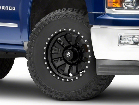 Mammoth 10-Spoke Beadlock Matte Black 6-Lug Wheel; 17x9; -6mm Offset (14-18 Silverado 1500)