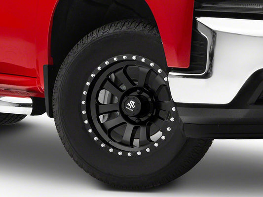 Mammoth 10-Spoke Beadlock Matte Black 6-Lug Wheel; 17x9; -6mm Offset (19-25 Silverado 1500)
