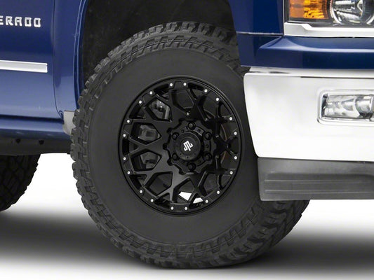 Mammoth Vex Satin Black Machined 6-Lug Wheel; 17x9; -6mm Offset (14-18 Silverado 1500)