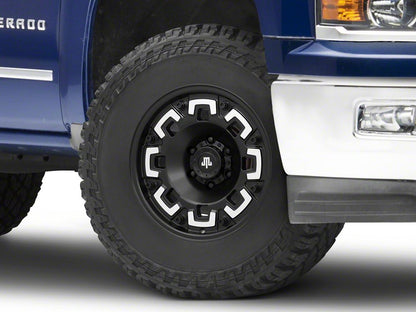 Mammoth Boss Satin Black Machined 6-Lug Wheel; 17x9; -6mm Offset (14-18 Silverado 1500)