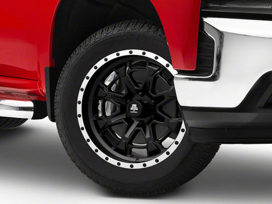Mammoth Split 16 Beadlock Satin Black with Polished Lip 6-Lug Wheel; 20x9; -6mm Offset (19-25 Silverado 1500)
