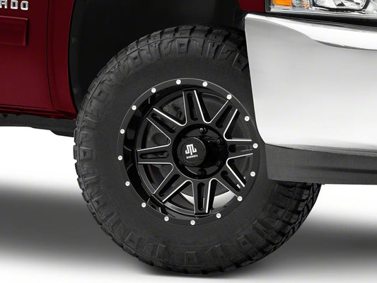 Mammoth Revolver Gloss Black Machined 6-Lug Wheel; 17x9; -6mm Offset (07-13 Silverado 1500)