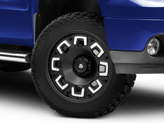 Mammoth Boss Satin Black Machined 6-Lug Wheel; 20x9; -6mm Offset (07-13 Sierra 1500)
