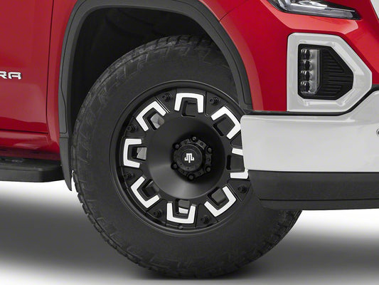 Mammoth Boss Satin Black Machined 6-Lug Wheel; 20x9; -6mm Offset (19-25 Sierra 1500)