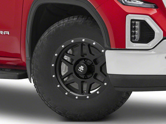 Mammoth Split 6 Beadlock Matte Black 6-Lug Wheel; 18x9; -6mm Offset (19-25 Sierra 1500)