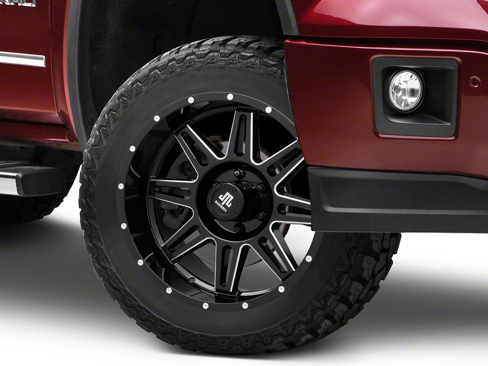 Mammoth Revolver Gloss Black Machined 6-Lug Wheel; 20x9; -6mm Offset (14-18 Sierra 1500)