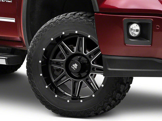 Mammoth Revolver Gloss Black Machined 6-Lug Wheel; 20x9; -6mm Offset (14-18 Sierra 1500)