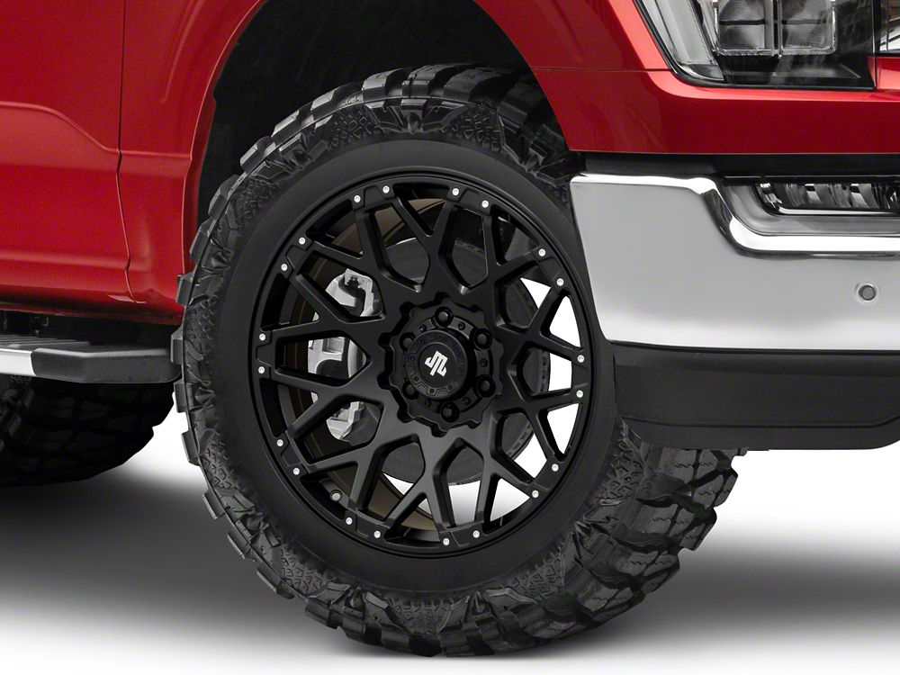 Mammoth Vex Satin Black Machined 6-Lug Wheel; 20x9; -6mm Offset (21-25 F-150)