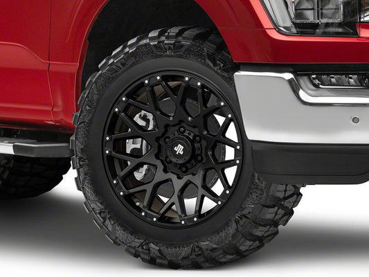 Mammoth Vex Satin Black Machined 6-Lug Wheel; 20x9; -6mm Offset (21-25 F-150)