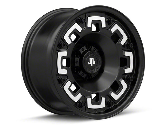 Mammoth Boss Satin Black Machined 6-Lug Wheel; 17x9; -6mm Offset (15-20 F-150)