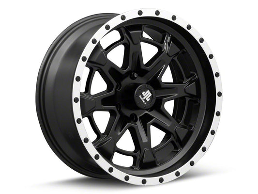 Mammoth Split 16 Beadlock Satin Black with Polished Lip 6-Lug Wheel; 20x9; -6mm Offset (21-25 F-150)