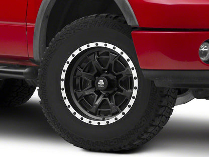 Mammoth Split 16 Beadlock Satin Black with Polished Lip 6-Lug Wheel; 17x9; -6mm Offset (04-08 F-150)
