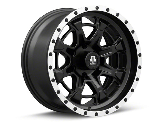 Mammoth Split 16 Beadlock Satin Black with Polished Lip 6-Lug Wheel; 18x9; -6mm Offset (21-25 F-150)