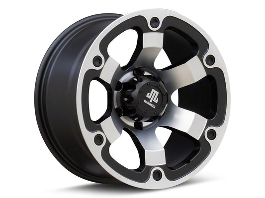 Mammoth Rogue Matte Black Machined 6-Lug Wheel; 17x8.5; 0mm Offset (05-15 Tacoma)