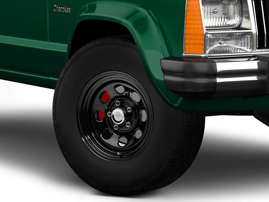 Mammoth 8 Black Steel Wheel; 15x8; -19mm Offset (84-01 Jeep Cherokee XJ)