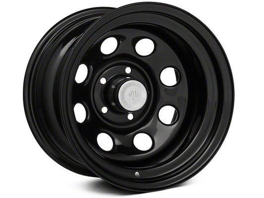 Mammoth 8 Black Steel Wheel; 15x8; -19mm Offset (84-01 Jeep Cherokee XJ)