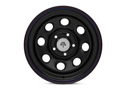 Mammoth 8 Black Wagon Wheel Edition Steel Wheel; 15x8; -19mm Offset (84-01 Jeep Cherokee XJ)