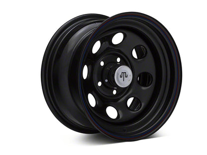 Mammoth 8 Black Wagon Wheel Edition Steel Wheel; 15x8; -19mm Offset (84-01 Jeep Cherokee XJ)