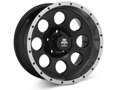 Mammoth 8 Simulated Beadlock Style Black Wheel; 15x8; -19mm Offset (84-01 Jeep Cherokee XJ)